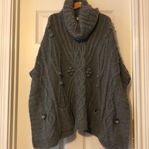 Gray Anthropologie poncho